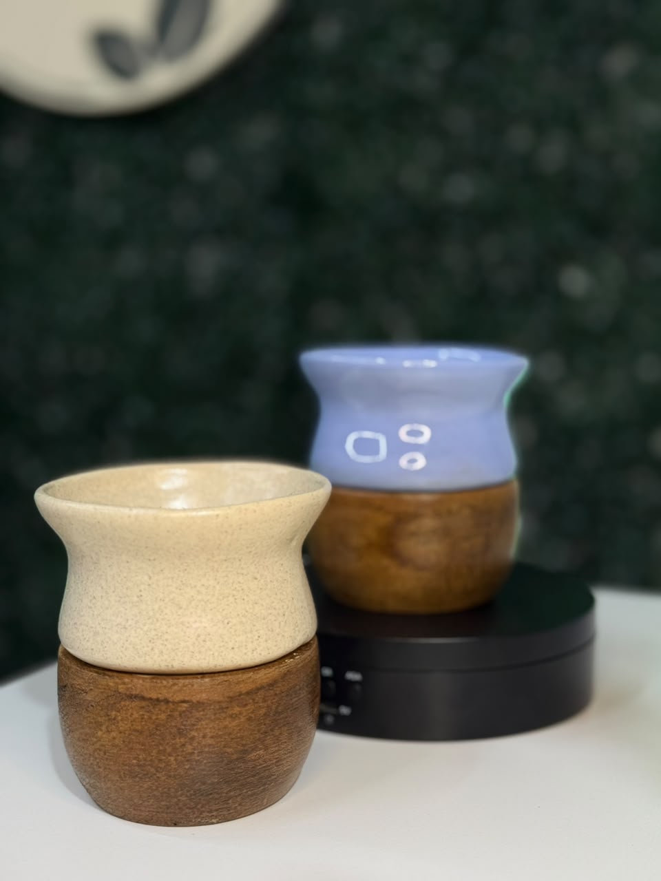 MATE CERAMICA BASE DE MADERA - imagen 2