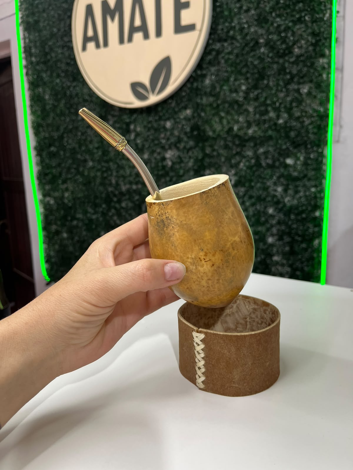 MATE CRIOLLO BASE DE CUERO - imagen 2